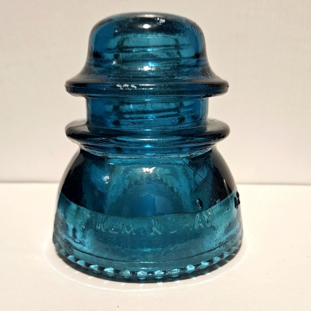 Vintage Blue Glass Insulator Hemingray #42
